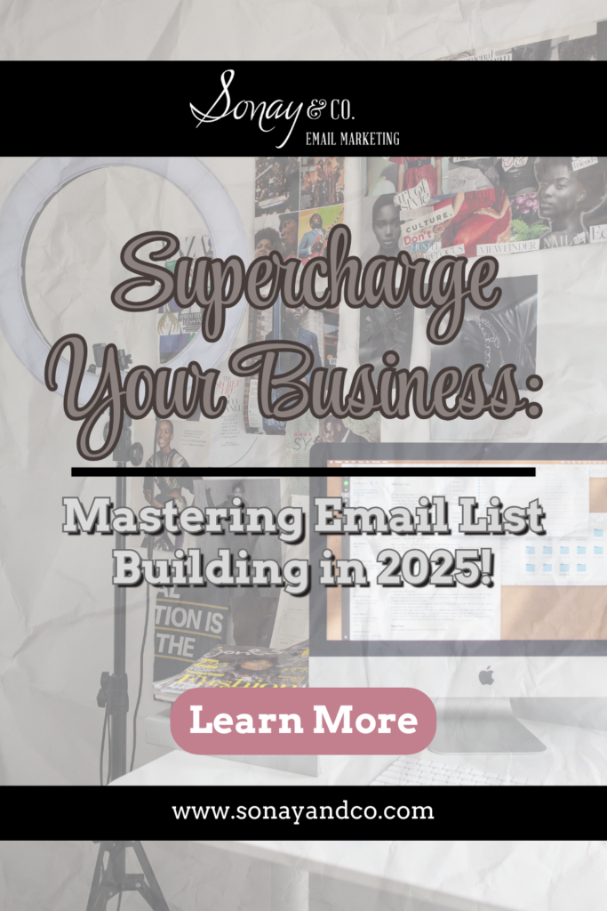 Supercharge Your Business: Mastering Email List Building in 2025! Learn More at www.sonayandco.com