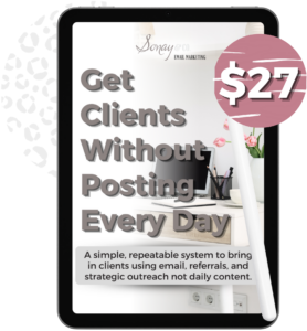 get clients with out posting every day. Dowload this digital product for $27